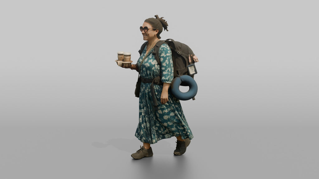 Traveler Adjusting His Neck Pillow