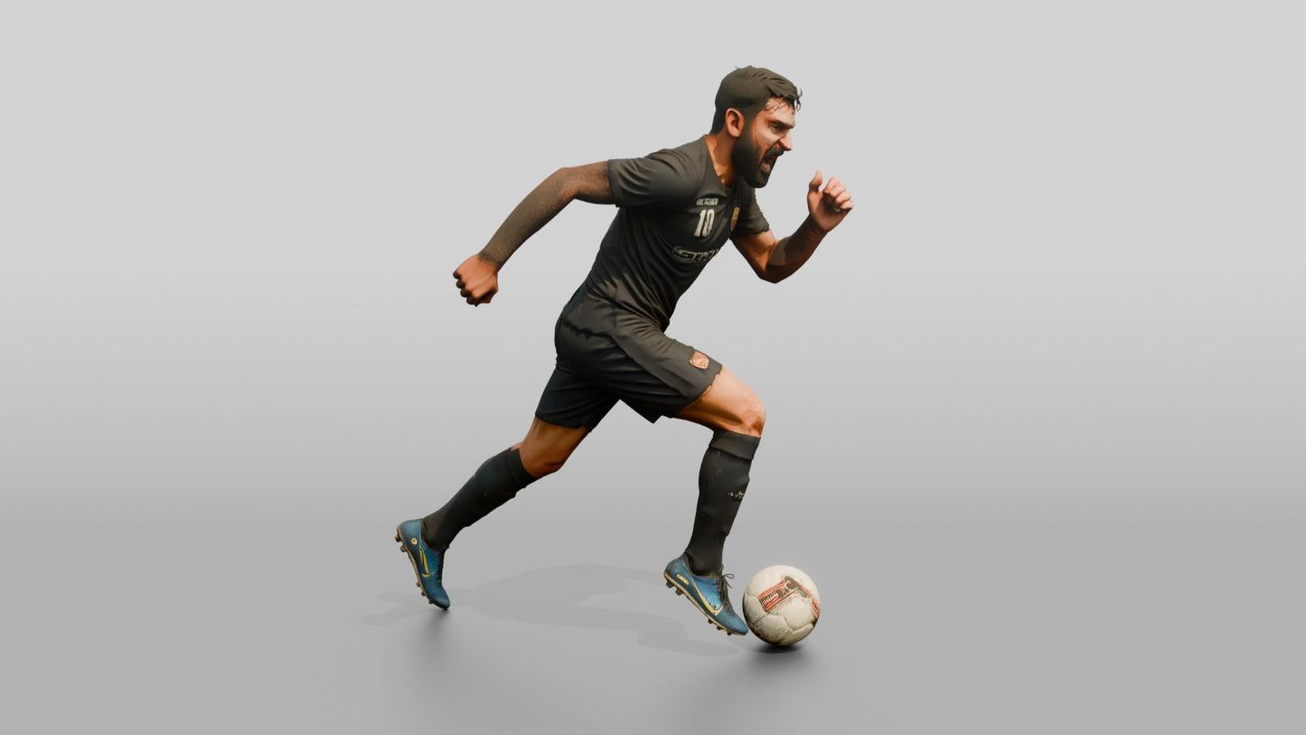 Soccer Player Sprinting with the Ball