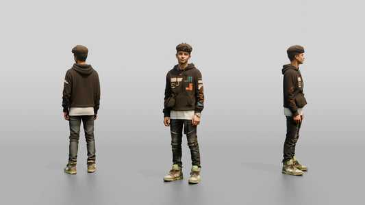 Middle Eastern Teen in Graphic Hoodie with Crossbody Bag