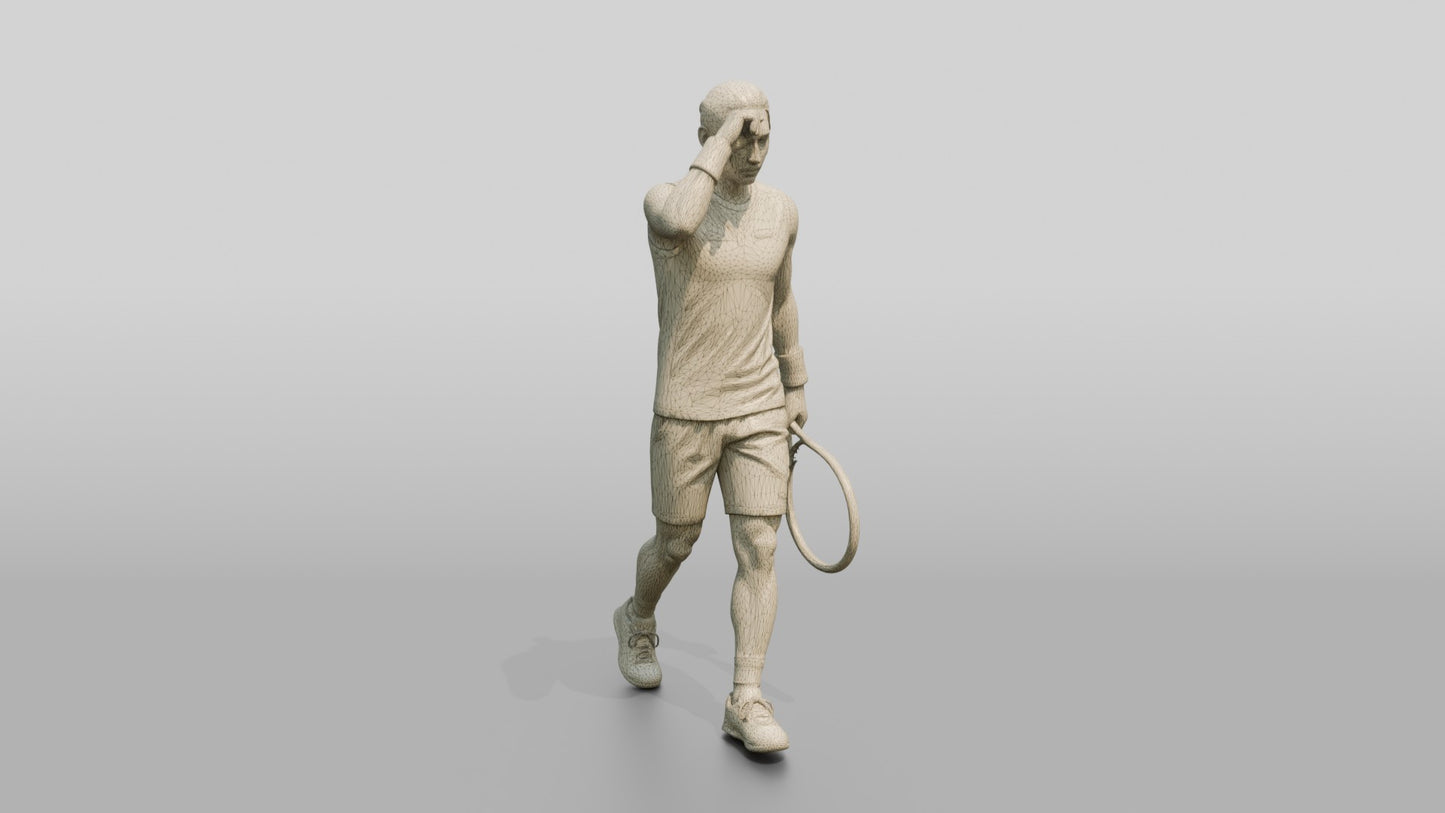 Male Tennis Player Wiping Sweat with a Wristband