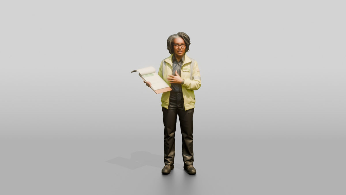 Construction Worker Woman 97 - 3D character model, view 5