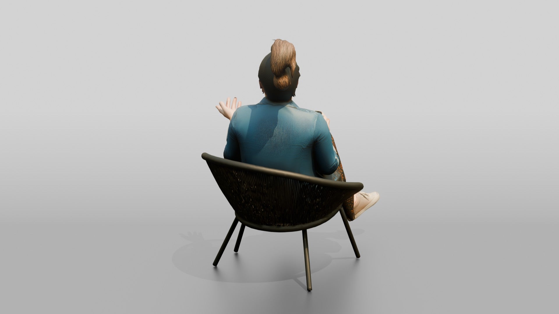 Chinese Woman Laughing While Seated with Coffee