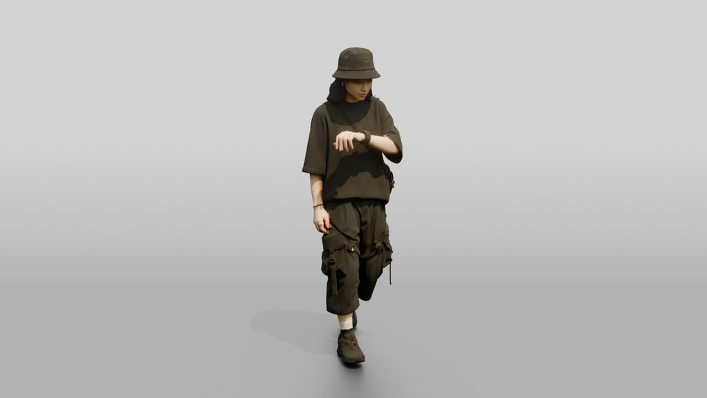 Streetwear Woman Checking Her Watch