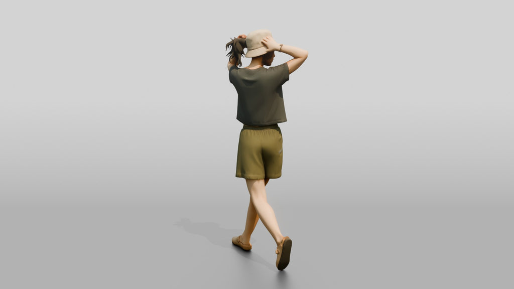 Woman Tying Back Her Hair