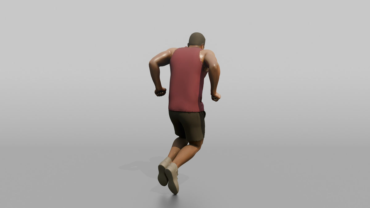 Bodyweight Athlete Man Mid-rep Of A Tricep Dip - 3D character model, view 3