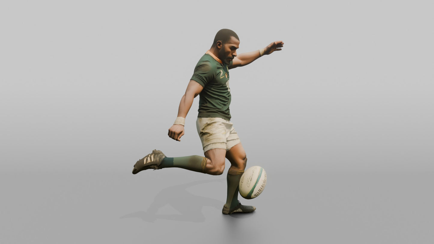 Back Line Player Executing a Grubber Kick