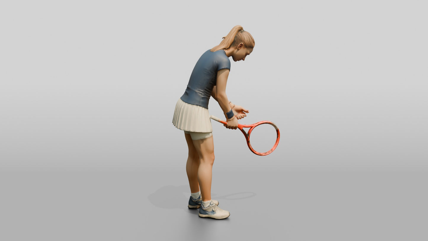 Female Tennis Player with Head Down in Defeat
