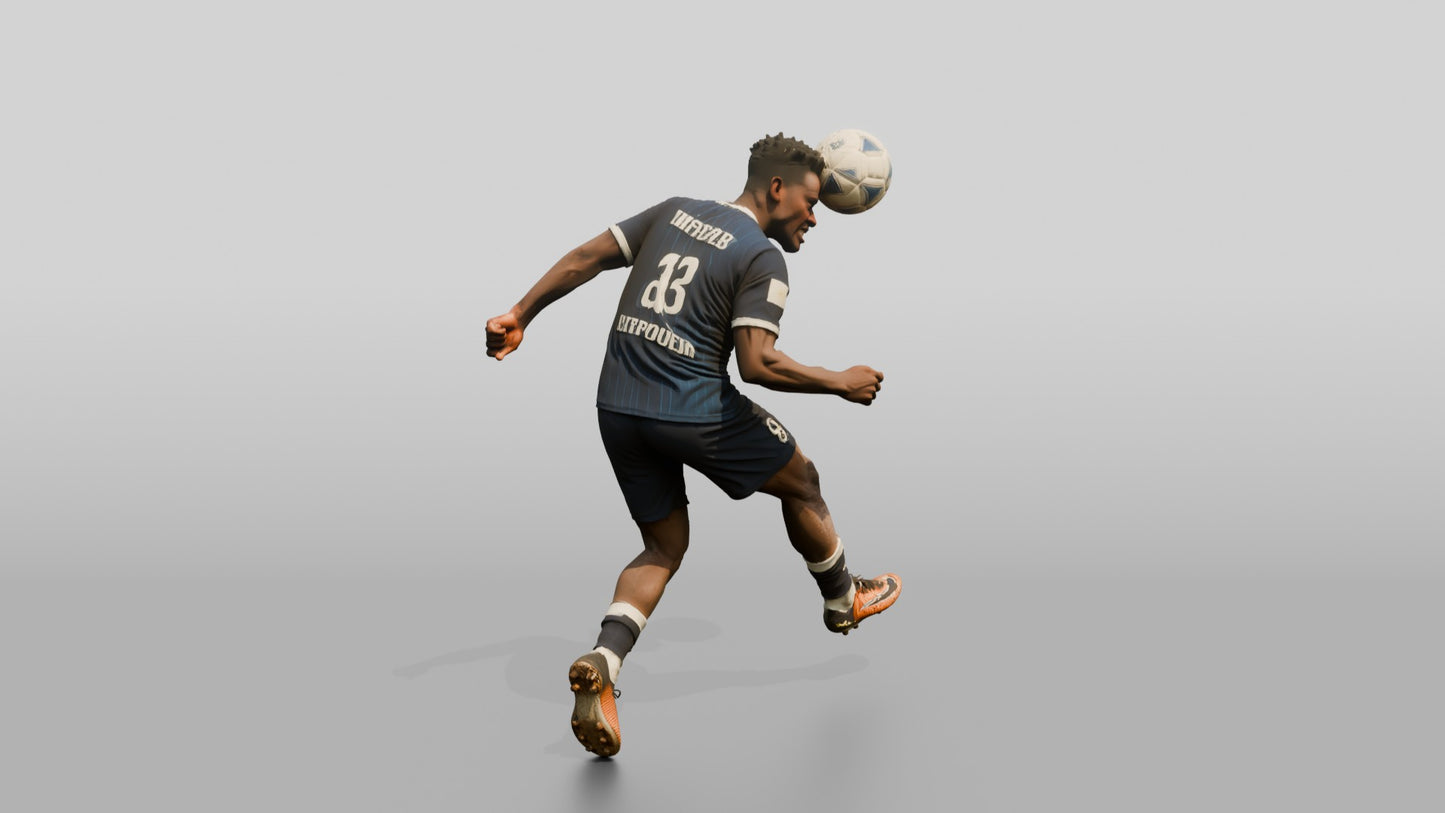 Soccer Player Powerful Header