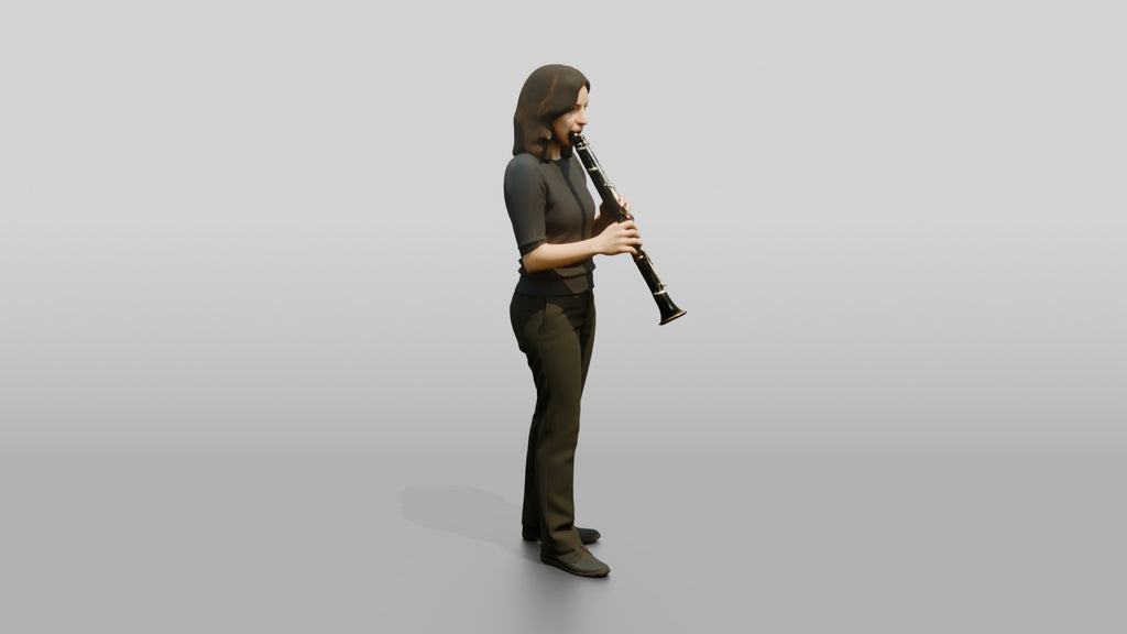 Clarinetist Playing Black Clarinet