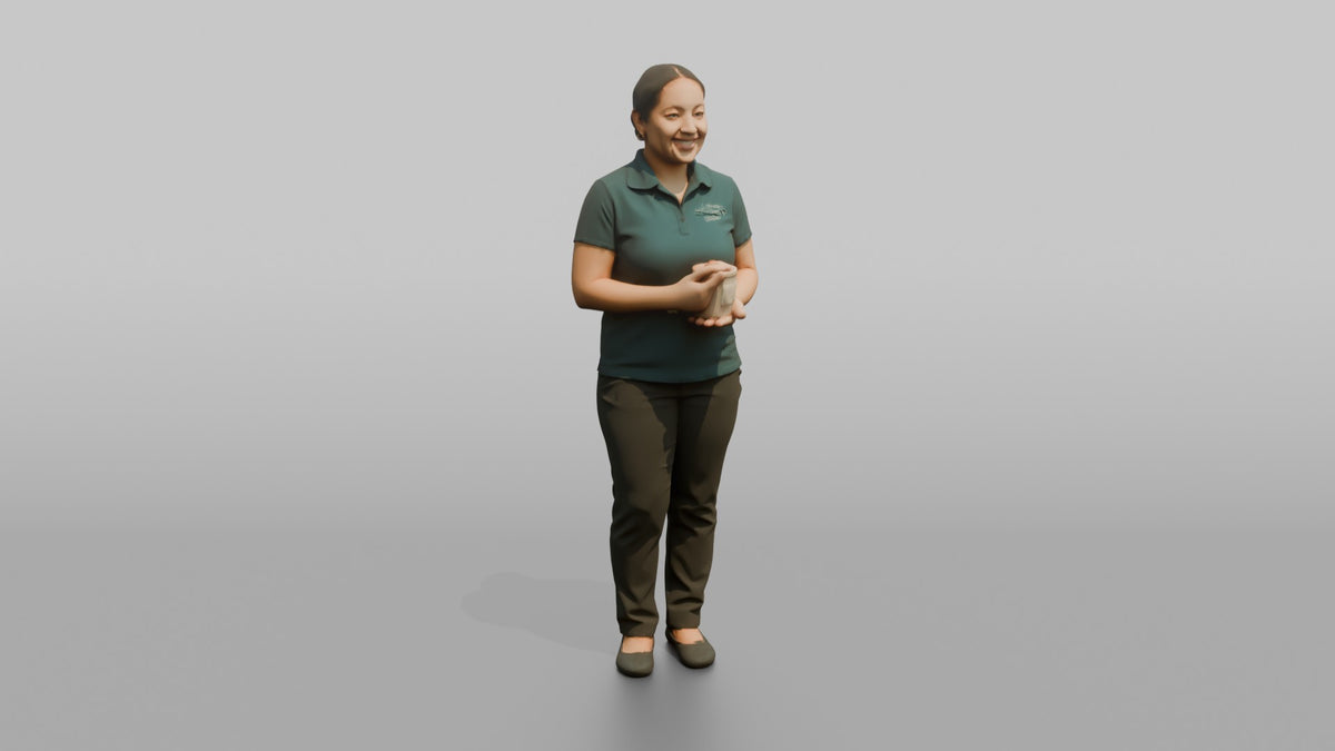 Spa Receptionist Woman Holding A Scented Candle - 3D character model