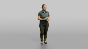 Spa Receptionist Woman Holding A Scented Candle - 3D character model