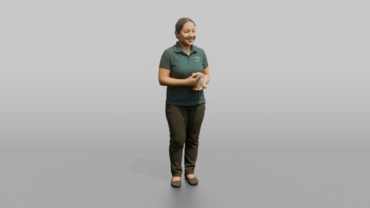 Spa Receptionist Woman Holding A Scented Candle - 3D character model