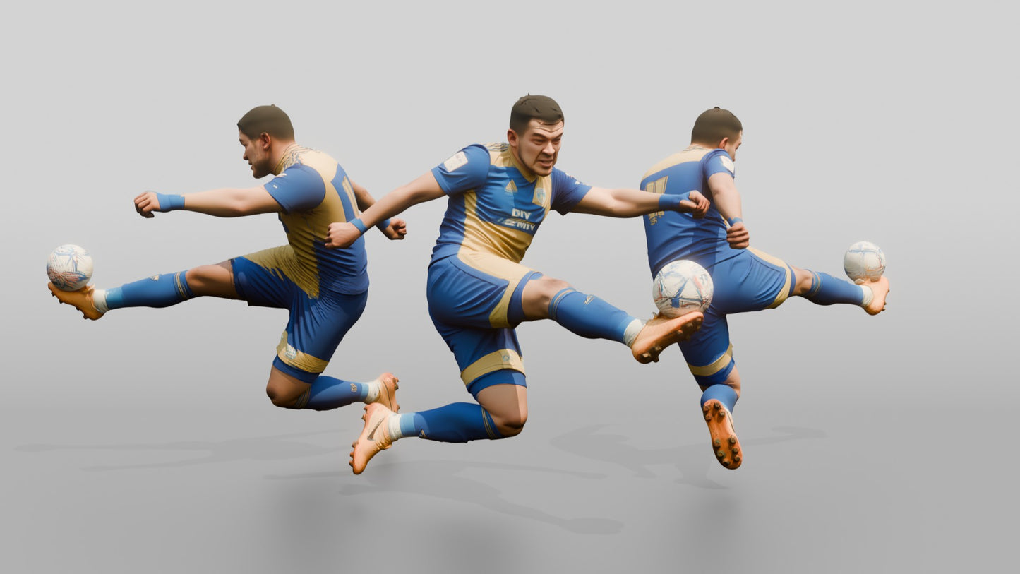Soccer Player Side-Volley Kick