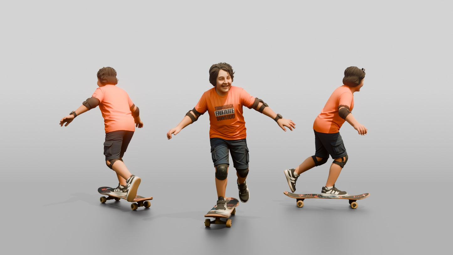 Boy Riding Skateboard