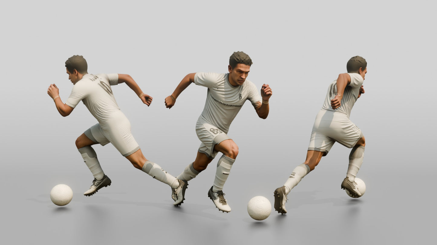 Soccer Player Sprinting for the Ball