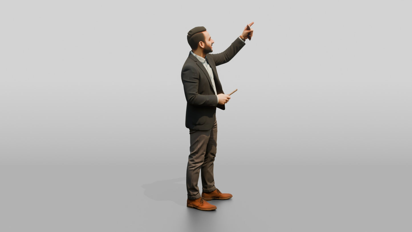 Businessman Pointing Upward