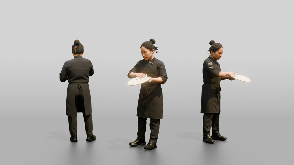 Chef Wiping a Plate Rim
