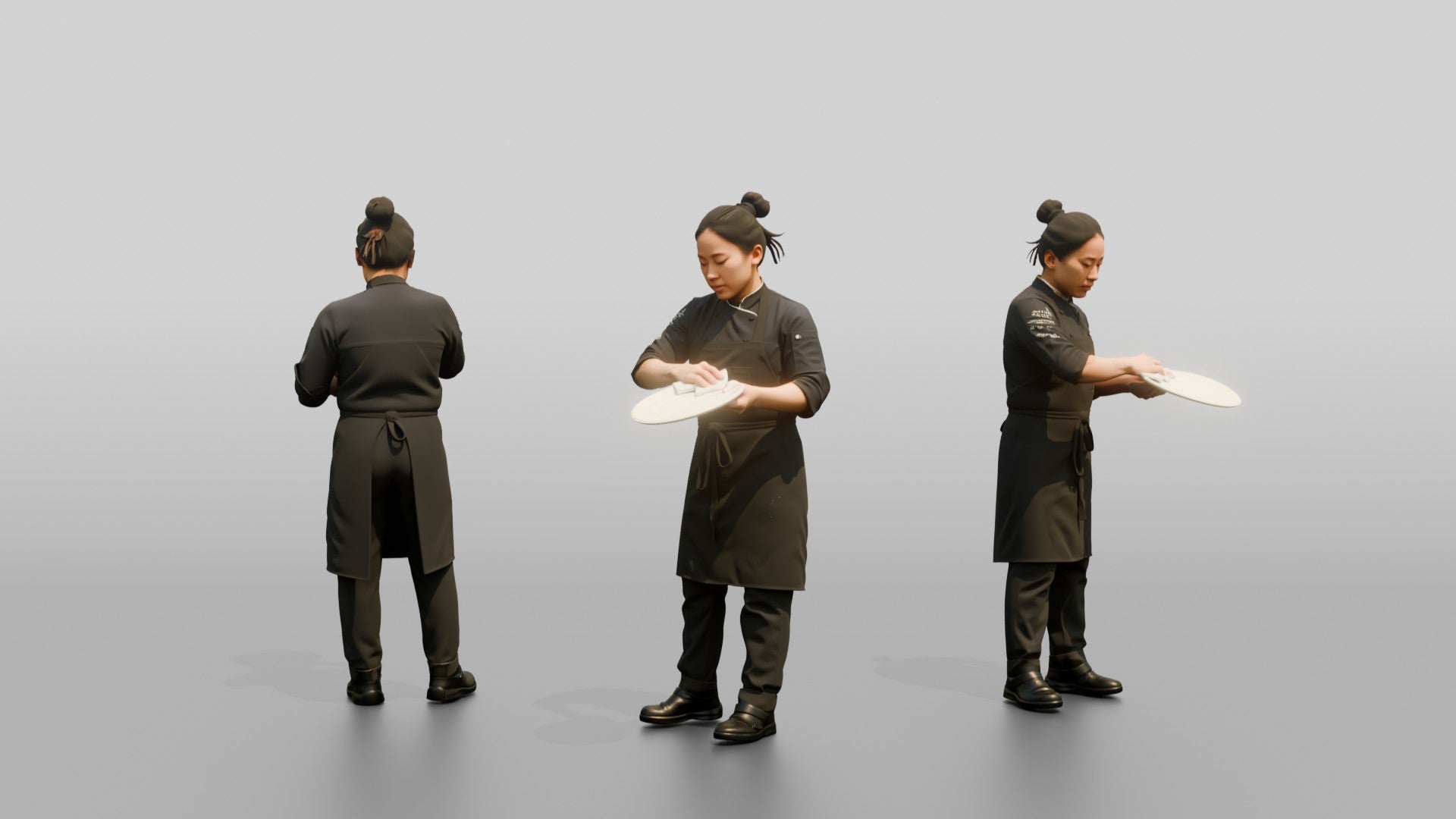Chef Wiping a Plate Rim