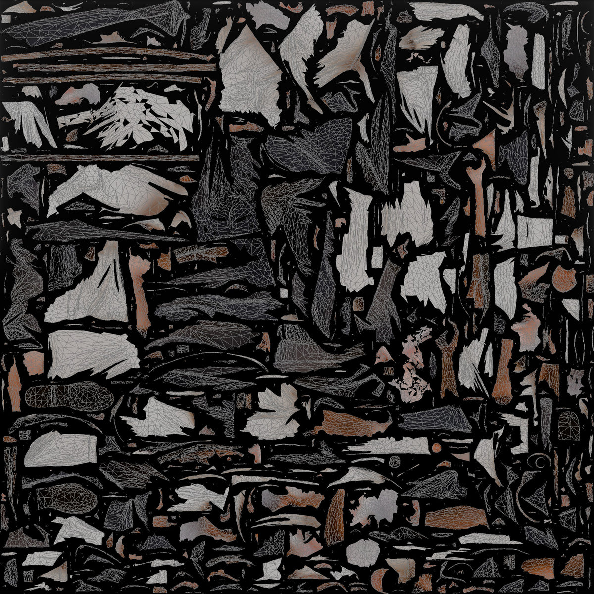 Elderly Stocky Syrian Man Walking with a Cane - UV layout, base color map