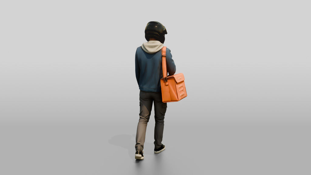 Helmeted Food Courier
