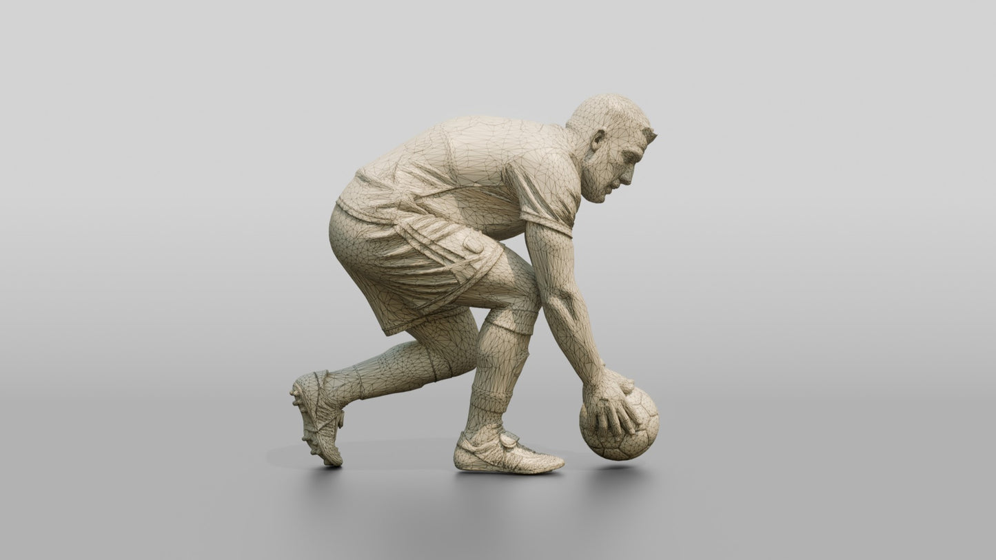 Soccer Player Placing the Ball for Penalty