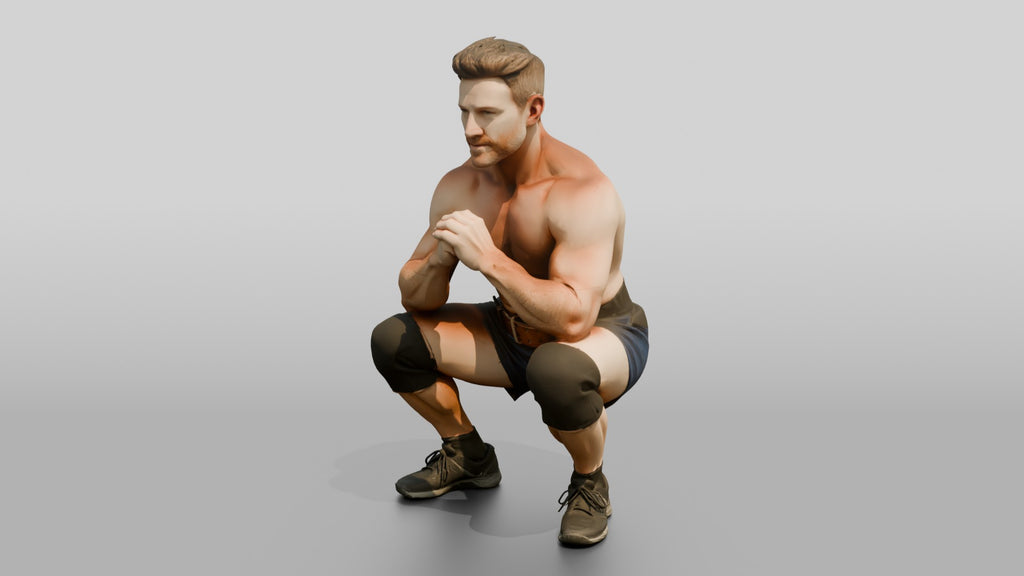 Muscular Man in Bodybuilding Shorts