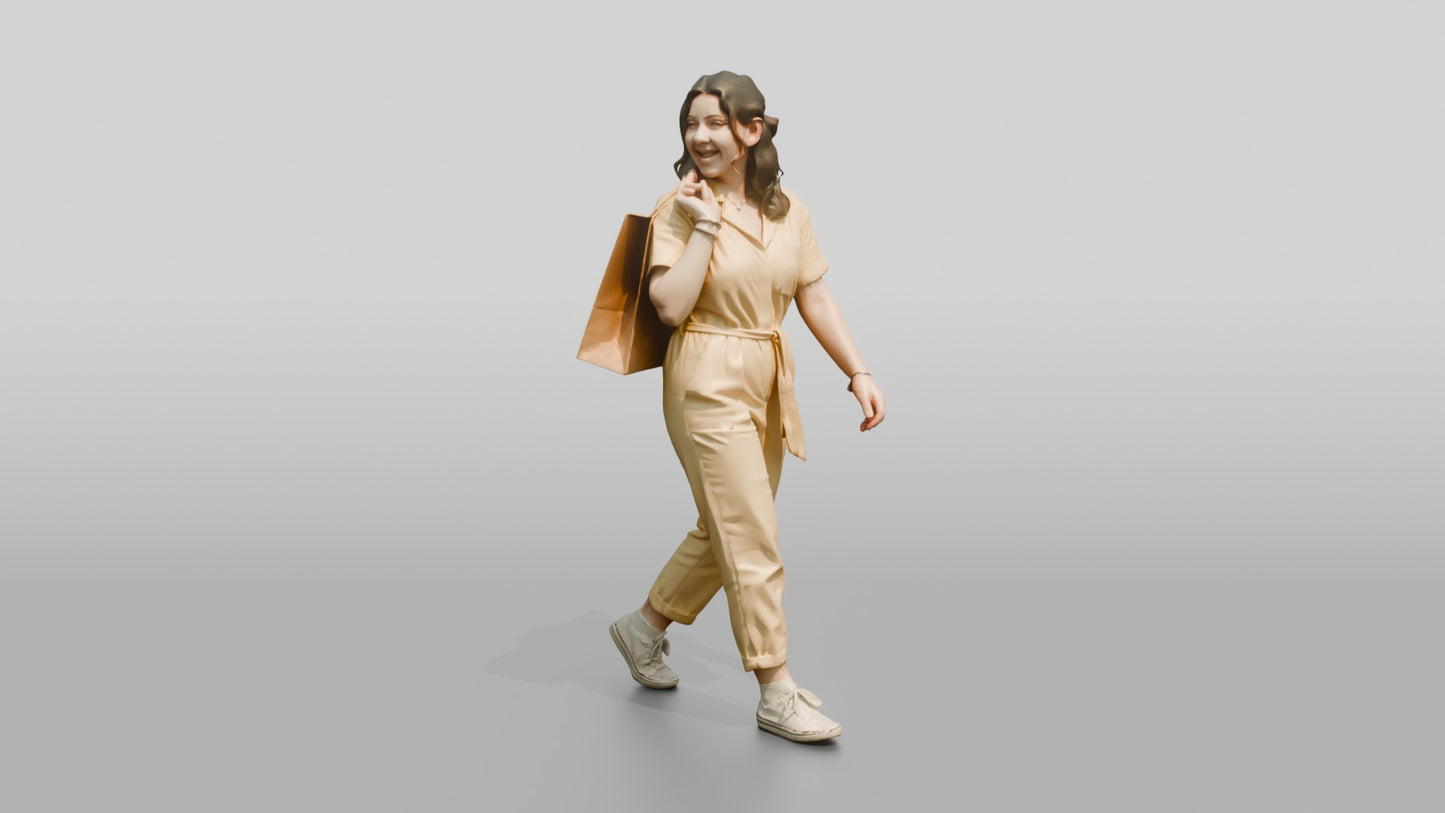 Curvy Greek Teenage Girl Laughing with a Shopping Bag