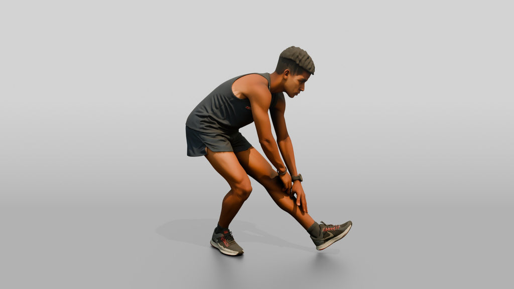 Athletic Young Moroccan Man Stretching Before a Run