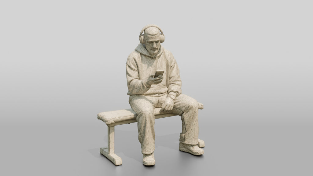 Man Sitting Upright on Weight Bench