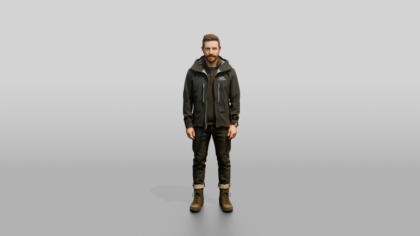 Canadian Man in Weatherproof Technical Jacket
