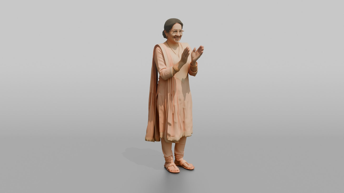 South Asian Wedding Guest Clapping Happily