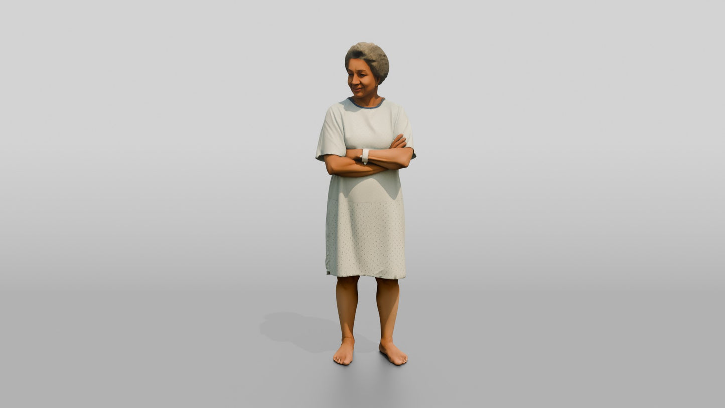 Elderly Woman Patient Smiling with Arms Crossed