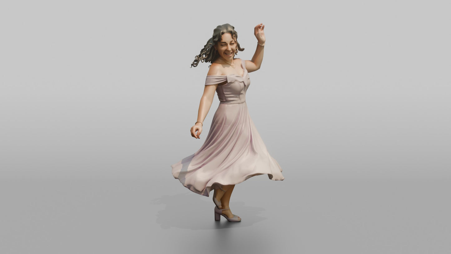 Wedding Guest Doing a Playful Salsa Step