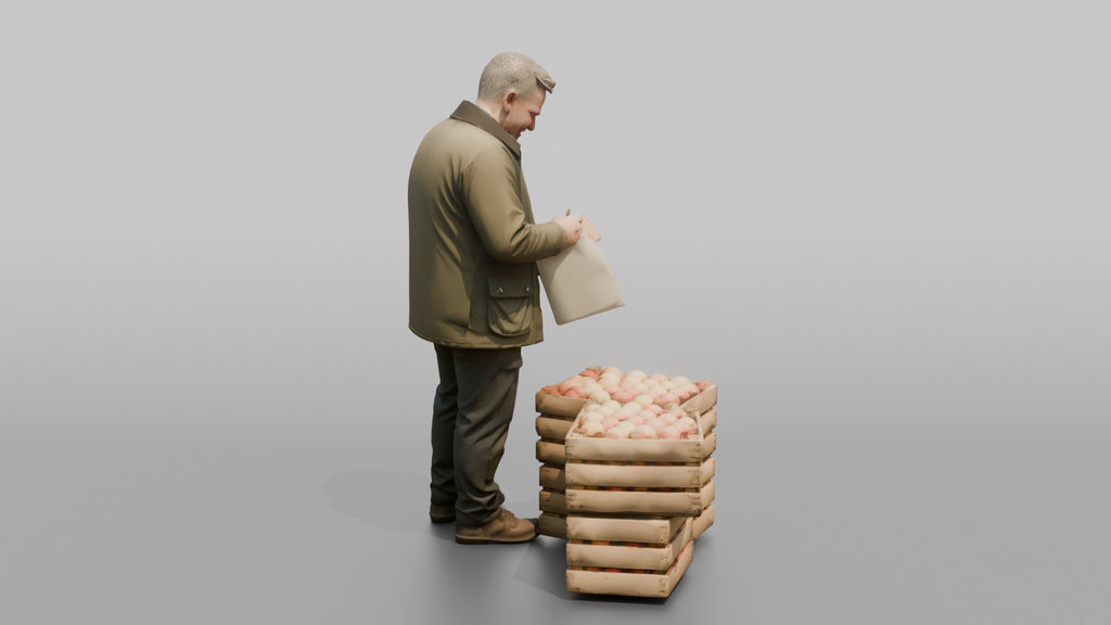 Farmer Examining Apples For Quality On Clipboard