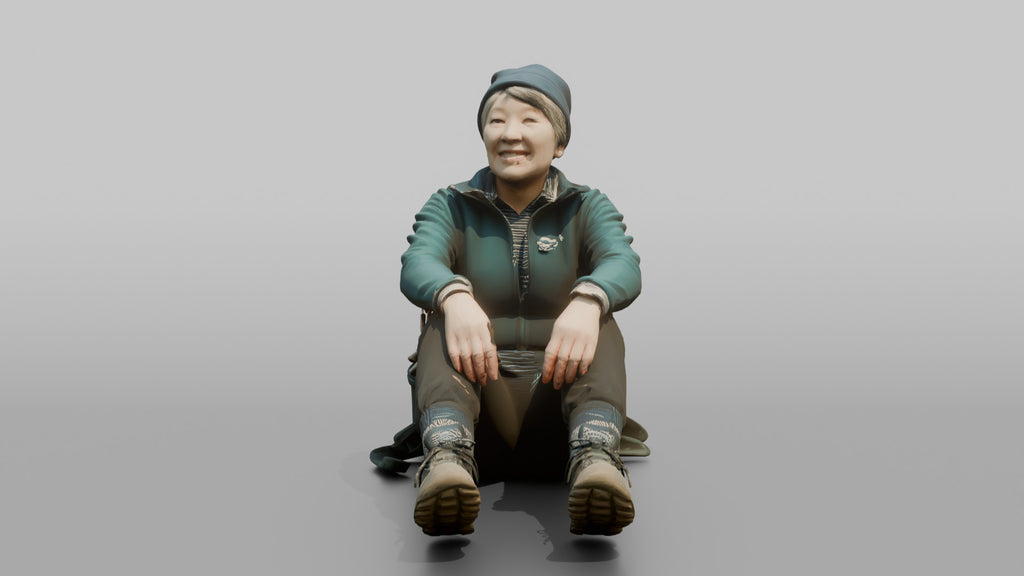 Hiker Sitting with Legs Stretched Out