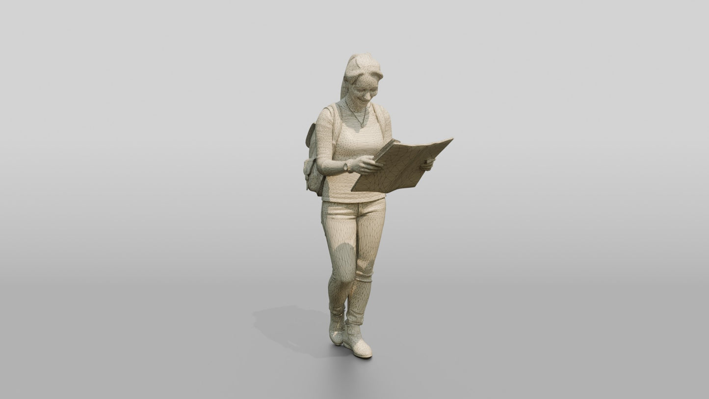 Woman Looking at City Map