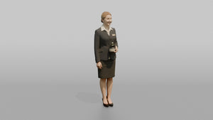 Receptionist Woman Holding A Small Vase Of Flowers - 3D character model