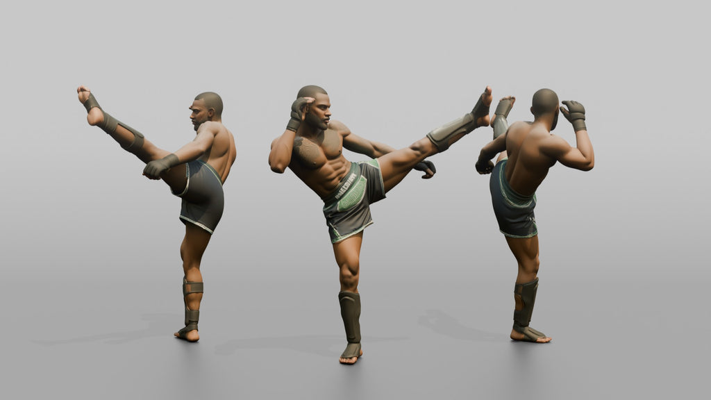 Kickboxer High Roundhouse Head Kick