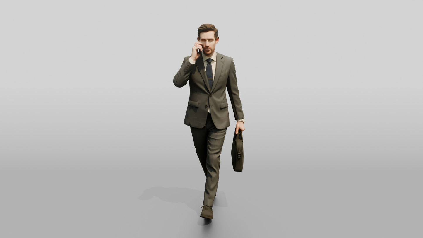 Businessman on the Phone with a Briefcase