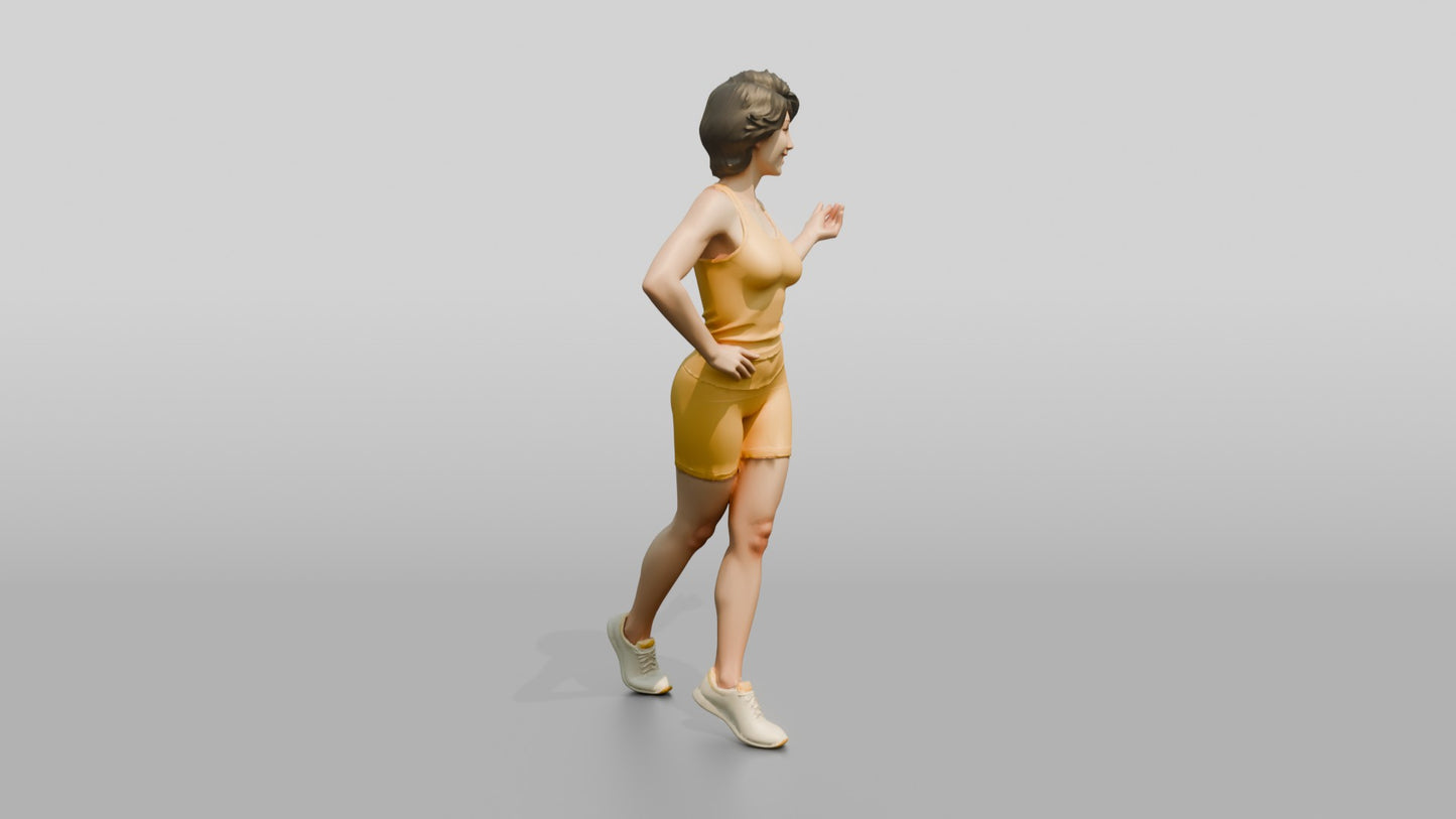 Woman in Yellow Activewear in a Playful Pose