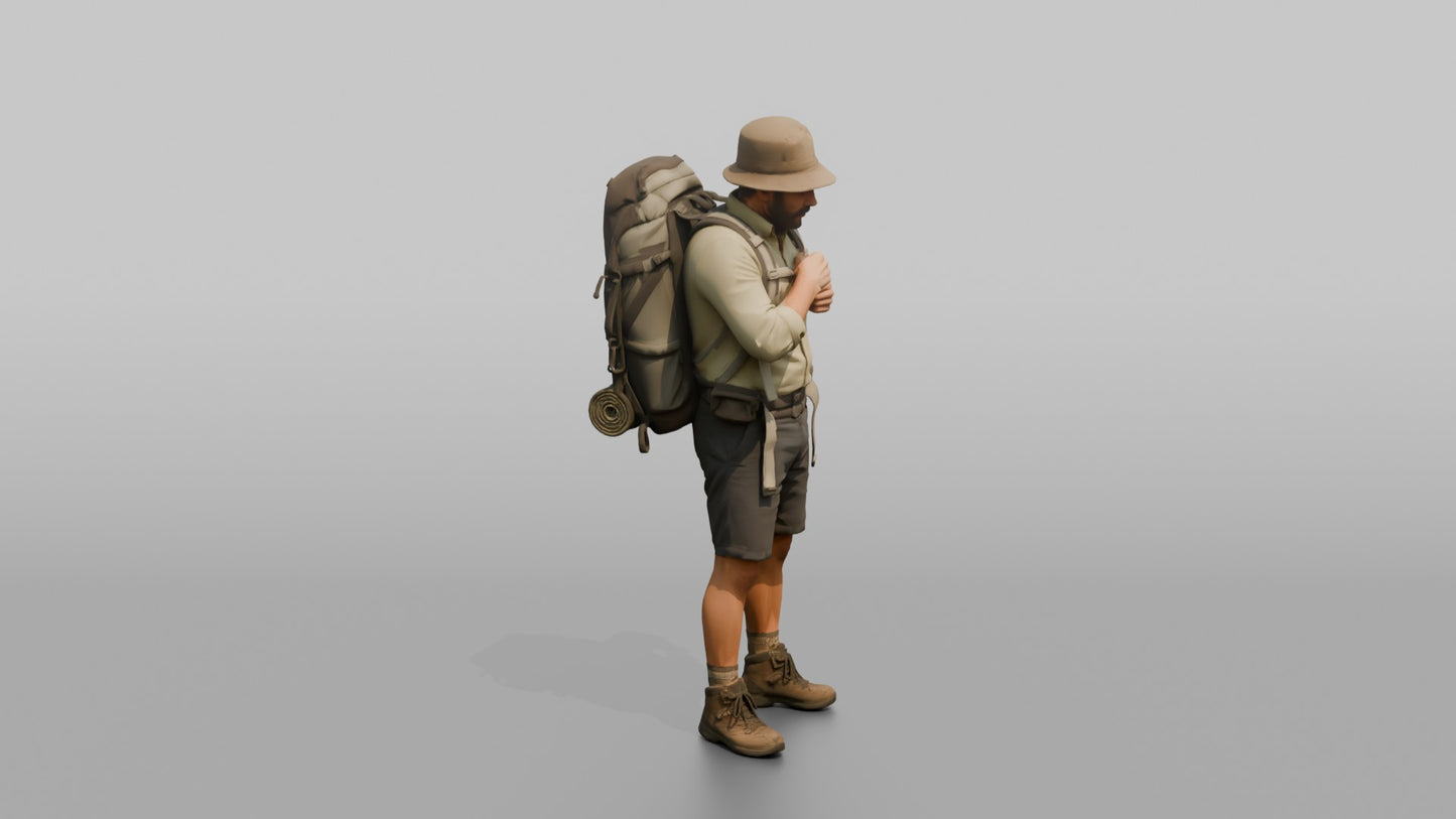 Vacationer Wearing Bucket Hat