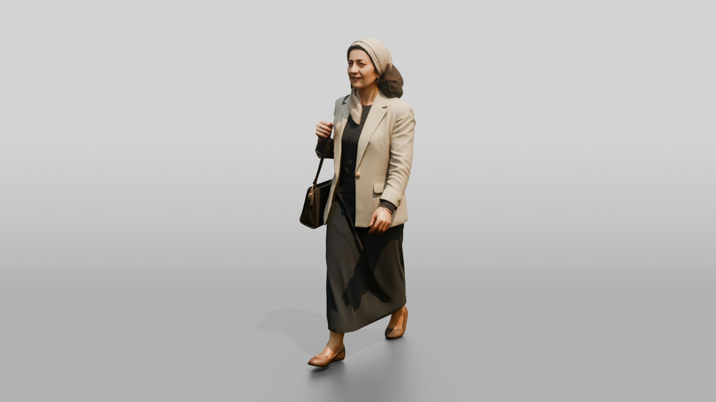 Slender Middle-Aged Egyptian Woman in a Linen Blazer