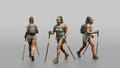 Hiker Walking with Double Trekking Poles