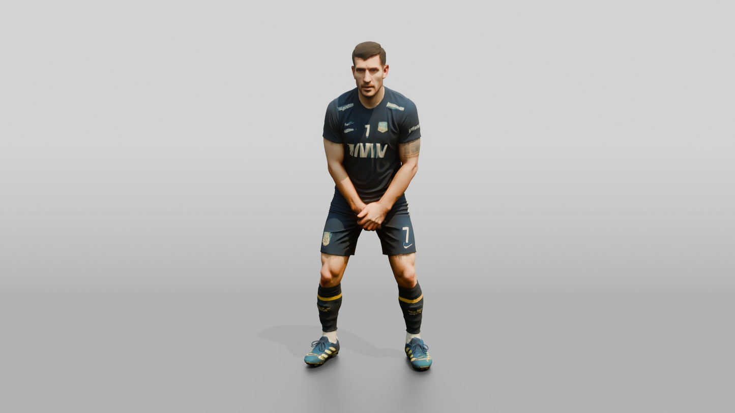 Soccer Player Blocking a Free Kick Wall