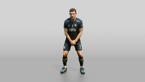Soccer Player Blocking a Free Kick Wall - 3D character model, view 1