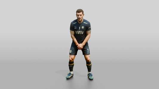 Soccer Player Blocking a Free Kick Wall - 3D character model, view 1