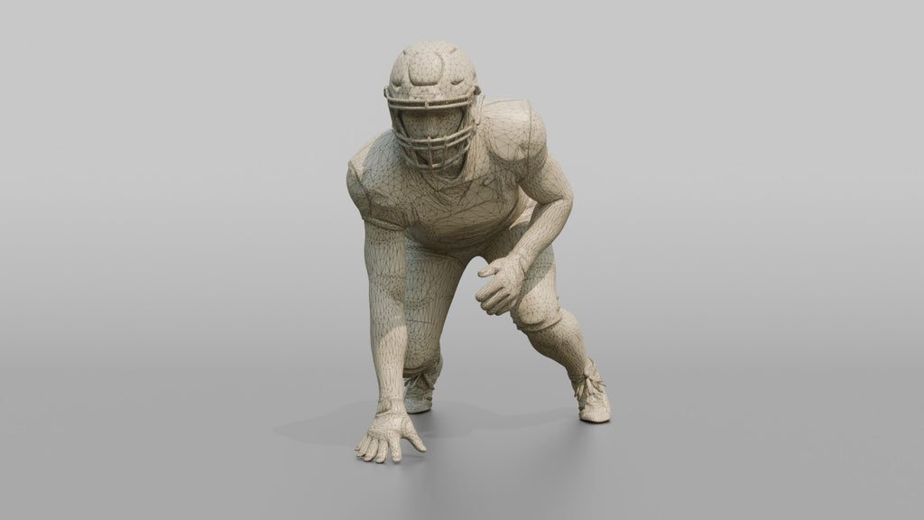 Running Back in a Three-Point Stance