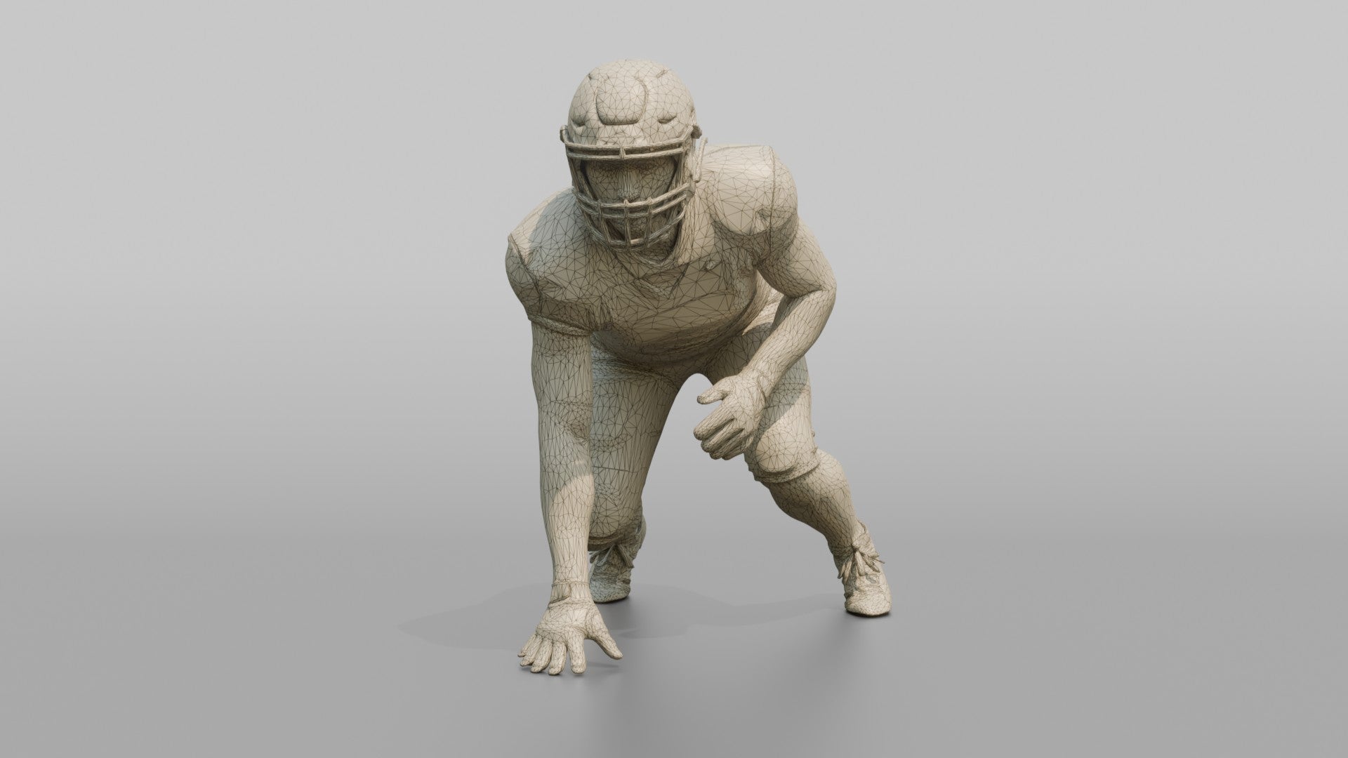 Running Back in a Three-Point Stance