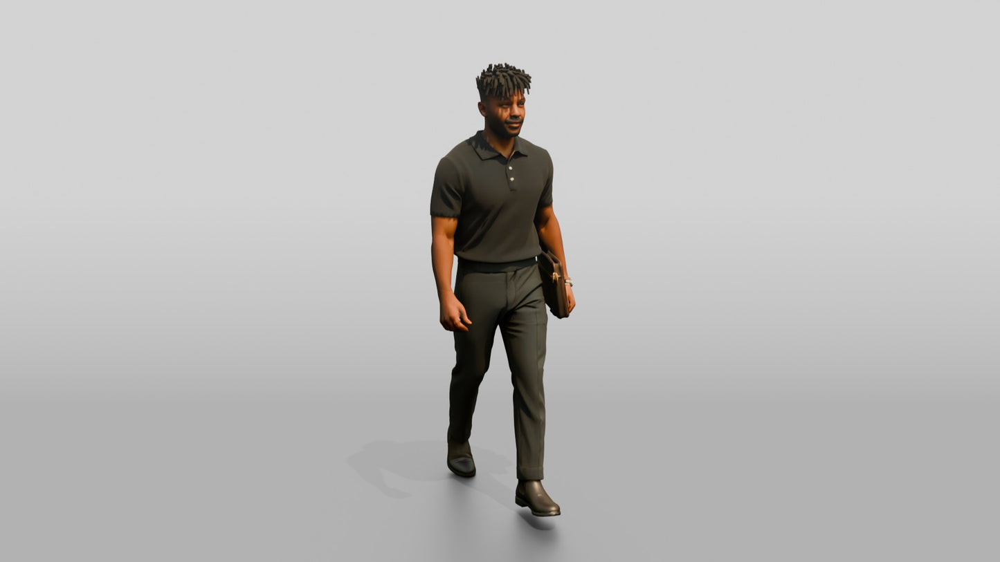 Office Worker Walking with a Folder