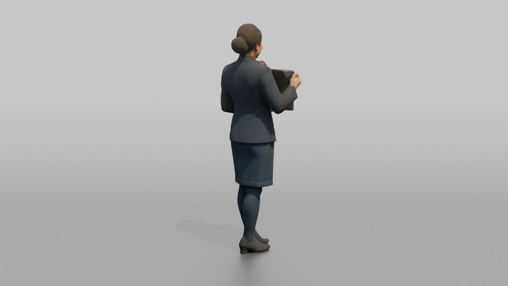 Black Flight Attendant Assisting with an Overhead Locker